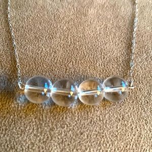 Glass Bead and Sterling Silver Necklace